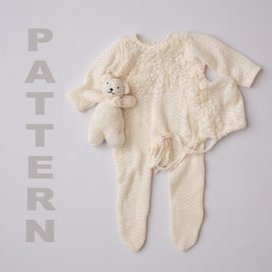 Newborn-collectie: 3 NAAIPATRONEN, DIY, digitale download **Romper-motorkap-Teddy Luvie-rekwisiet met voet**