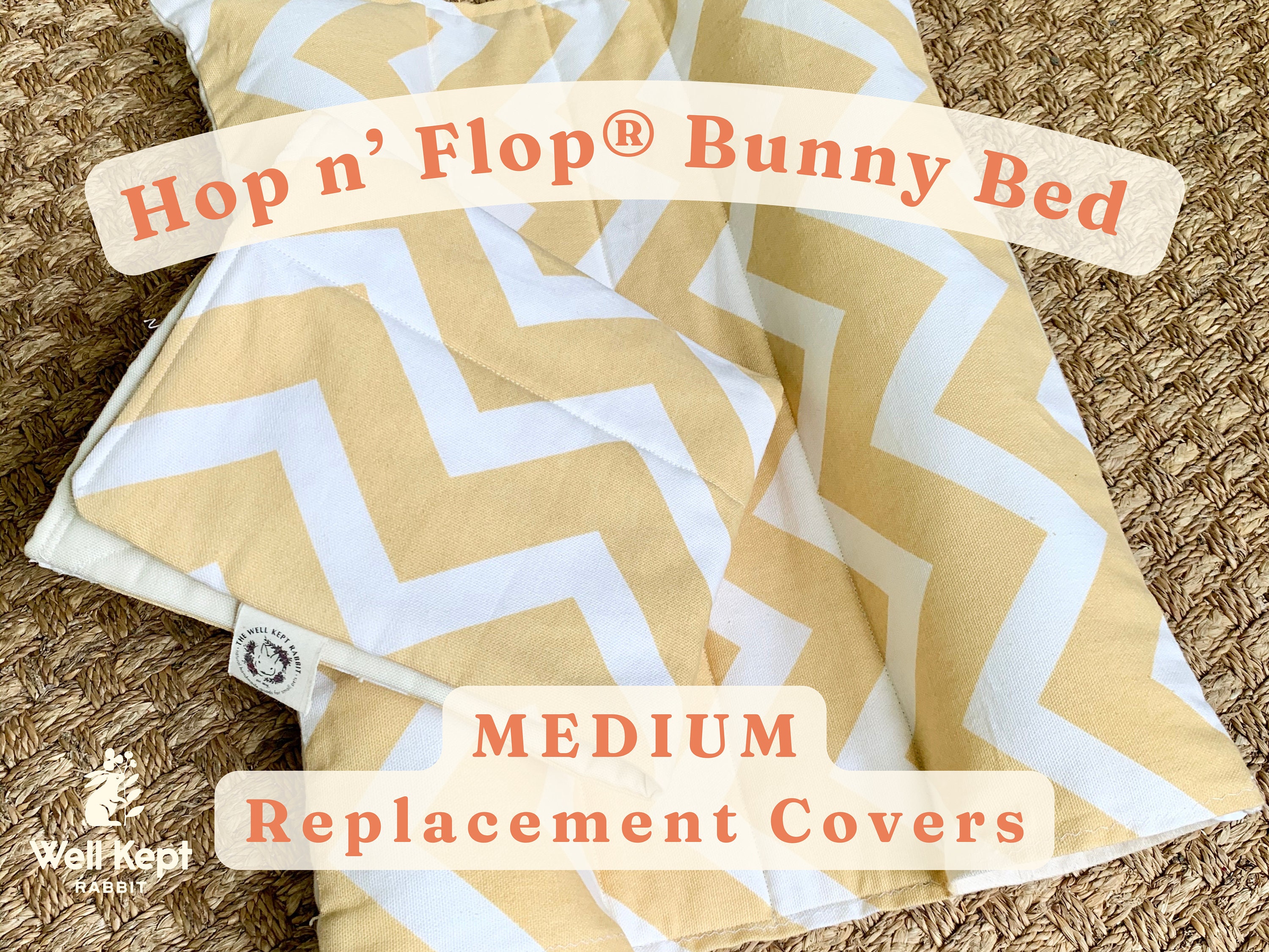 Medium Replacement Cover for HOP N FLOP® | Burrow Bed | Snuggle Bed for Bunny Rabbits, Guinea Pigs, Cats | product of Well Kept Rabbit®