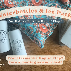 Custom Fit Water Bottle & Ice Packs for Deluxe HOP N FLOP® | for Rabbits, Guinea Pigs, Cats, Chinchillas | product of Well Kept Rabbit™