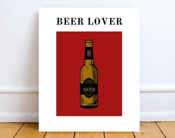 Abstract Beer Wall Art: Modern Beer Lovers Art (Digital Download)