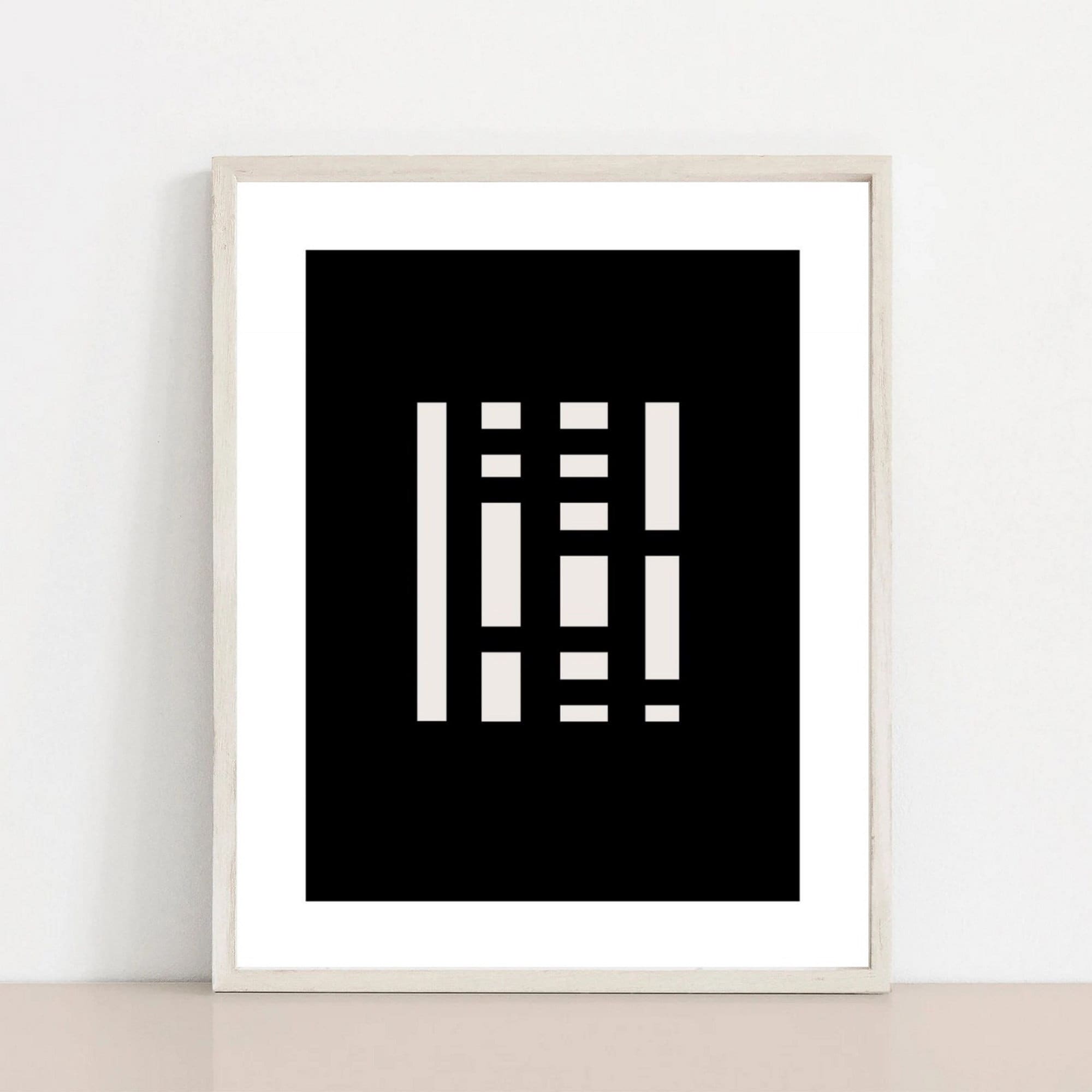 Black and White Geometric Art Print Download, Black and Ivory ...
