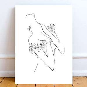 Female Line Wall Art, Female Form Line Art, Female Figure Line Art, Digital Art For Download,Art Created With The Assistance Of AI Tools