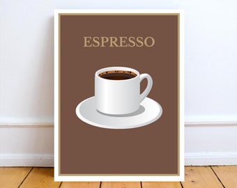 Espresso Kitchen Art Printable: Coffee Lover Decor (Digital Download)