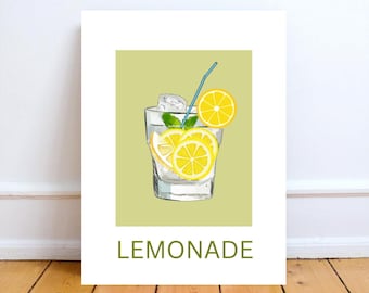 Lemonade Illustration: Summer Kitchen Wall Art (Digital Download)