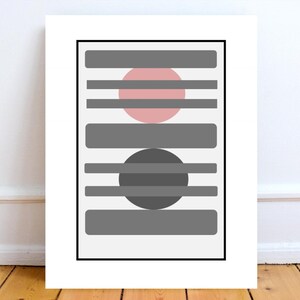 Blush Pink Grey Geometric Art, Mauve Modern Wall Art, Digital Art For Download,This Artwork Was Created With The Assistance Of AI Tools