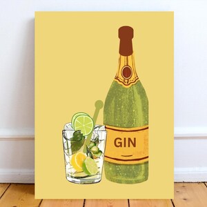 Abstract Gin and Tonic Art Print: Bar Cart Decor (Digital Download)