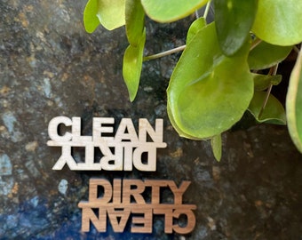 Clean and Dirty Dishwasher Magnet|Clean Dishes Magnet|Dirty Dishes Magnet|Clean and Dirty Dishes Sign|Natural Wood Clean and Dirty Kitchen