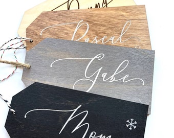 Personalized Wood Stocking Tag|Custom Wood Stocking Tag|Christmas Decor|Christmas Stocking Label|Rustic Stocking Fireplace Tag|Custom Rustic
