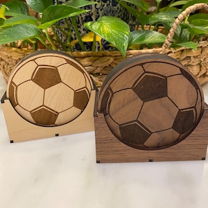 Soccer Coasters | Solid Wood | Personalized | Custom | Coach Gift | Drink Coasters | Team Logo Coasters