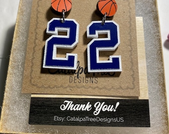 Player Number Earrings | Baseball | Soccer | Football | Volleyball | Basketball | Hockey | LAX, Lacrosse | Auto Racing | NASCAR