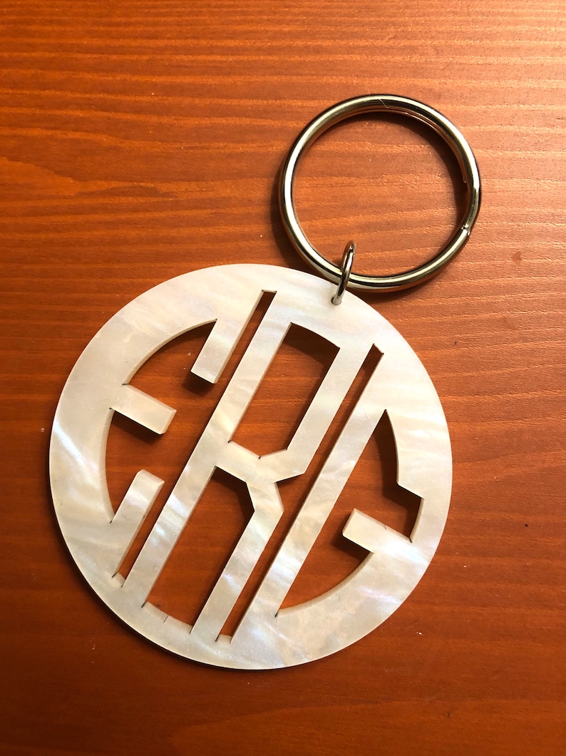Personalized Monogram Keychain|monogram Keychain|tortoise Shell Pearl ...