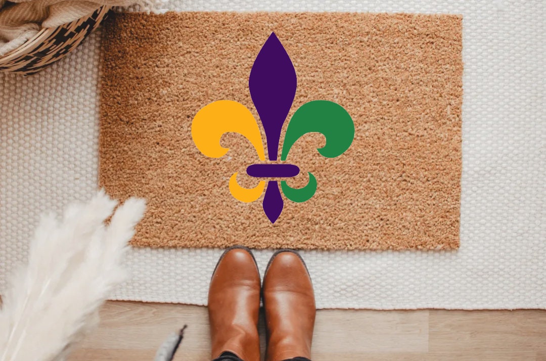 Mardi Gras Flag Coir Doormat
