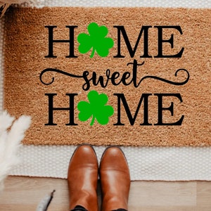 Saint Patrick&#39;s Day Doormat | Saint Patrick&#39;s Day Decor | Clovers | Decorative Entryway Rug | Irish-Themed Welcome Mat for Front Door