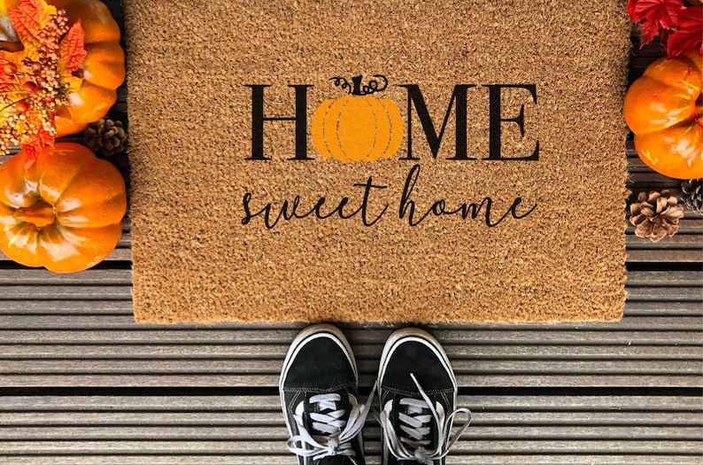 Personalized Fall Doormat Thanksgiving Doormat Fall Decor Welcome Door Mat Holiday decor Pumpkins Autumn image 1