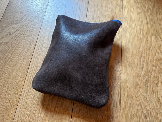 Charmoni Vide-Poche En Cuir - Sacoche Porte-Main - Noir Grainé - 23x15x7cm