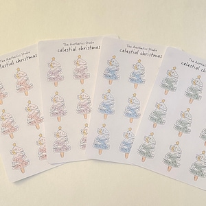 celestial christmas stickervel - Bullet Journal-stickers, plannerstickers, plakboekstickers, vintage stickers, decoratieve stickers, bujo