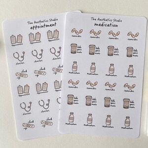 appointment & medication Sticker Sheet - Bullet Journal Stickers, Planner Stickers, Scrapbook Stickers, planner, Decorative Stickers, Bujo
