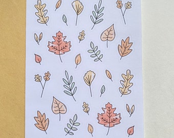 fall leaves Sticker Sheet - Bullet Journal Stickers, Planner Stickers, Scrapbook Stickers, autumn Stickers, Decorative Stickers, Bujo,fall