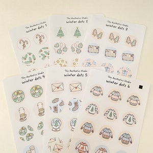 Stickervel winterstippen - Bullet Journal-stickers, plannerstickers, plakboekstickers, vintage stickers, decoratieve stickers, bujo
