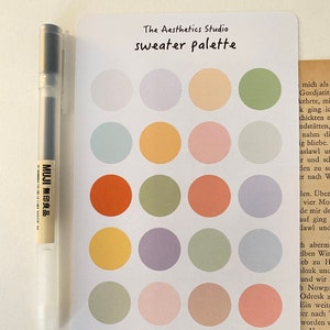 Foglio di adesivi con palette di maglioni - Adesivi per Bullet Journal, Adesivi per Planner, carini, invernali, Adesivi vintage, Adesivi decorativi, bujo, hygge, accogliente
