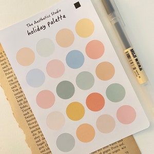 stickervel vakantiepalet - Bullet Journal-stickers, plannerstickers, schattig, winter, vintage stickers, decoratieve stickers, bujo, hygge, cosy