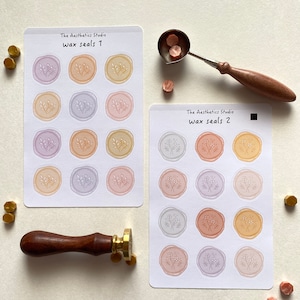 wax seals Sticker Sheet - Bullet Journal Stickers, Planner Stickers, Scrapbook Stickers, Vintage Stickers,Decorative Stickers, wax seal Bujo