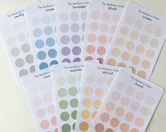 Folha de adesivos de pontos - Adesivos para Bullet Journal, Adesivos para Planner, Adesivos para Scrapbook, Adesivos Vintage, Adesivos Decorativos, Adesivos Bujo