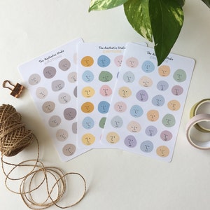 Hoja de pegatinas de emociones: pegatinas para Bullet Journal, pegatinas para planificadores, pegatinas para álbumes de recortes, pegatinas vintage, pegatinas decorativas, pegatinas para Bujo