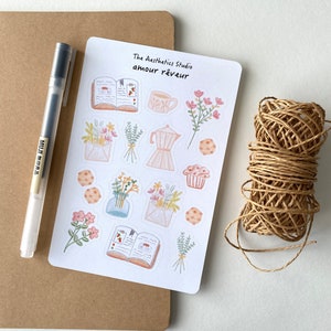 Hoja de pegatinas de amor soñado: pegatinas para Bullet Journal, pegatinas para planificador, pegatinas para álbumes de recortes, pegatinas vintage, pegatinas decorativas, Bujo