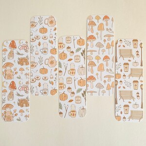 autumn bookmarks - handmade bookmark, cute seasons, gifts for her, bookmark set, bookworm, reader gifts, hygge, fall, pumpkin spice, cozy