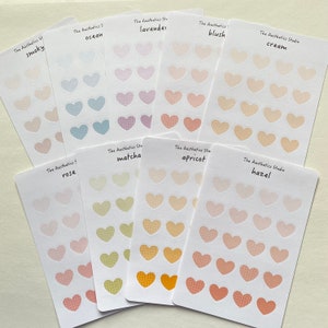 Stickervel harten - Bullet Journal-stickers, plannerstickers, plakboekstickers, vintage stickers, decoratieve stickers, Bujo-stickers