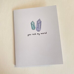 You Rock My World handgemaakte wenskaart - schattige punny kaart, grappige kaart, beterschap verjaardag, gefeliciteerd kaart, milieuvriendelijk, schattig