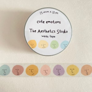 Emociones lindas: cinta washi, cinta washi linda, colección de cintas washi, cinta washi de brujas, cinta washi de amor, papelería linda, amor, cintas ecológicas