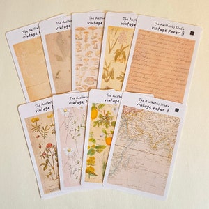 Vintage papers 1/2 Sticker Sheet - Bullet Journal Stickers, Planner Stickers, Scrapbook Stickers, Vintage Stickers,Decorative Stickers, Bujo
