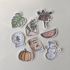 seizoenen gestanste sticker - Bullet Journal-stickers, plannerstickers, plakboekstickers, VSCO-stickers, weerbestendige stickers, winter, herfst