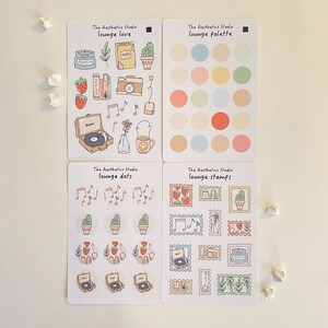 lounge love stickervel - Bullet Journal-stickers, relax, vacay, plannerstickers, zelfzorg, vintage stickers, decoratieve stickers, hygge, cosy