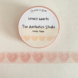 Corazones encantadores - cinta washi, cinta washi, colección de cintas washi, cinta washi de brujas, cinta washi de papel con amor, papelería bonita, cintas ecológicas
