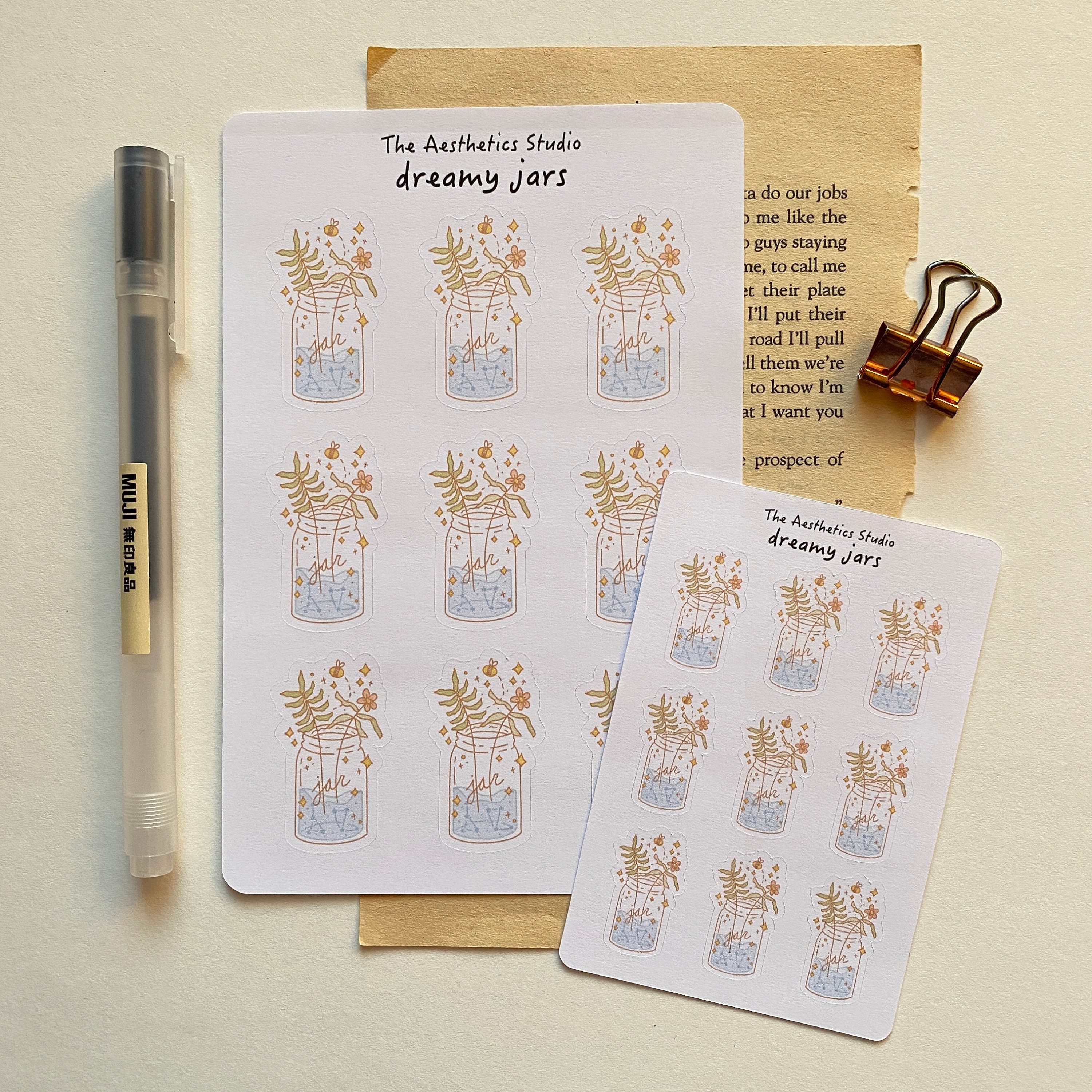 aesthetic sticker sheet bullet journal stickers planner etsy