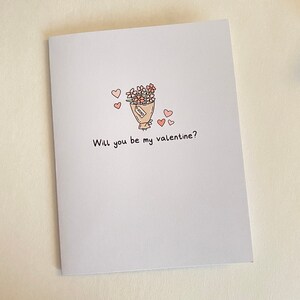 Will you be my valentine handgemaakte wenskaarten - punny valentines card, grappige valentijnsdag liefde, milieuvriendelijk, schattig plasticvrij