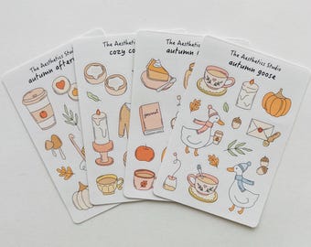 Autumn Sticker Sheet Collection: Planner Stickers, journaling stickers