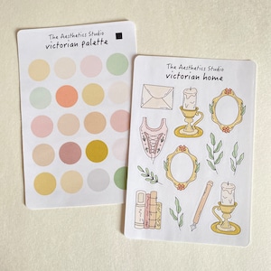 victorian home Sticker Sheet - Bullet Journal Stickers, Planner Stickers, Scrapbook Stickers, Vintage Stickers, Decorative Stickers,Bujo