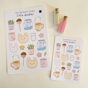 Little Doodles Stickerbogen - Bullet Journal Sticker, Planer Sticker, Scrapbook Sticker, kawaii Deko Sticker, Dekorative Sticker, Bujo