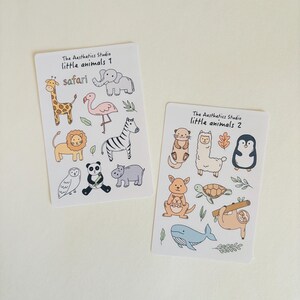 little animals Sticker Sheet - Bullet Journal Stickers, Planner Stickers, Scrapbook Stickers, kawaii deco Stickers,Decorative Stickers, Bujo