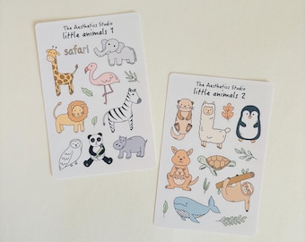 Little Animals Sticker Sheet: Kawaii Planner Stickers