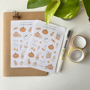 trick or treat-stickervel - Bullet Journal-stickers, plannerstickers, plakboekstickers, vintage stickers, decoratieve stickers, Bujo