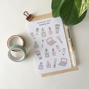 Beauty Spa Sticker Sheet: Handmade Planner Stickers