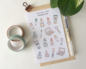 Beauty Spa Sticker Sheet: Handmade Planner Stickers