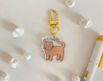 pet cats acrylic keychain - cute keychain collection, gifts for her, cute accessories, backpack purse accessory, acrylic, keychain gift