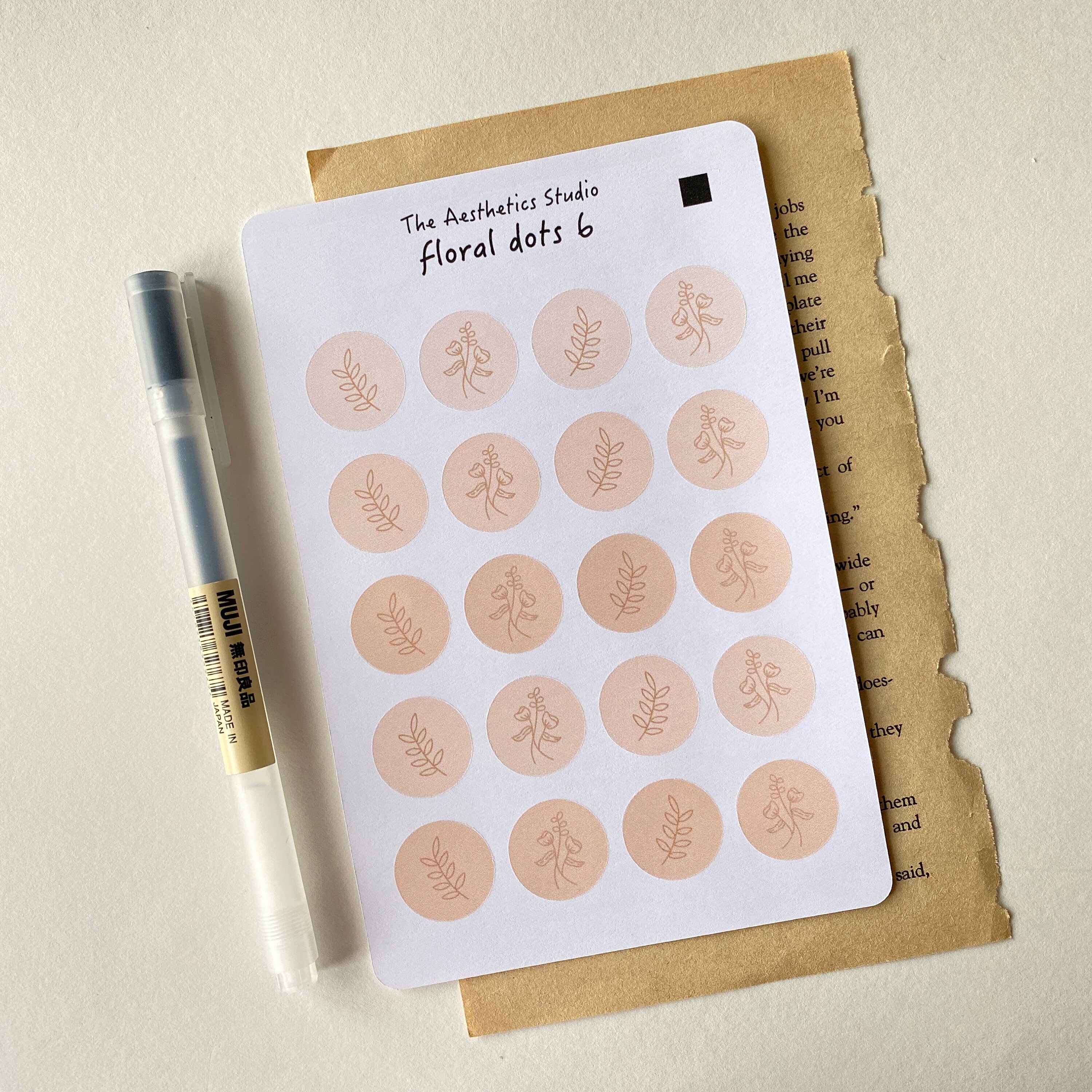 Floral Dots Sticker Sheet Bullet Journal Stickers Planner | Etsy