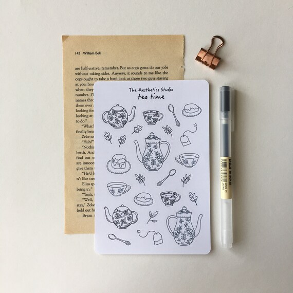 Planner Stickers Scrapbook Stickers Bullet Journal Stickers Tea Time ...